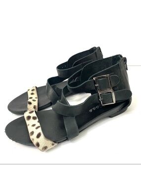 Matisse Leather Calf Hair Animal Print Brisbane Gladiator Sandals size 8